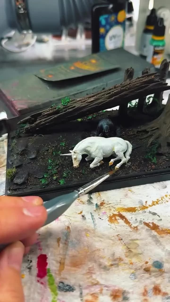 Diorama dell'Unicorno e del Mago Oscuro — Come si fa la Foresta Proibita: il diorama dell'unicorno passo dopo passo