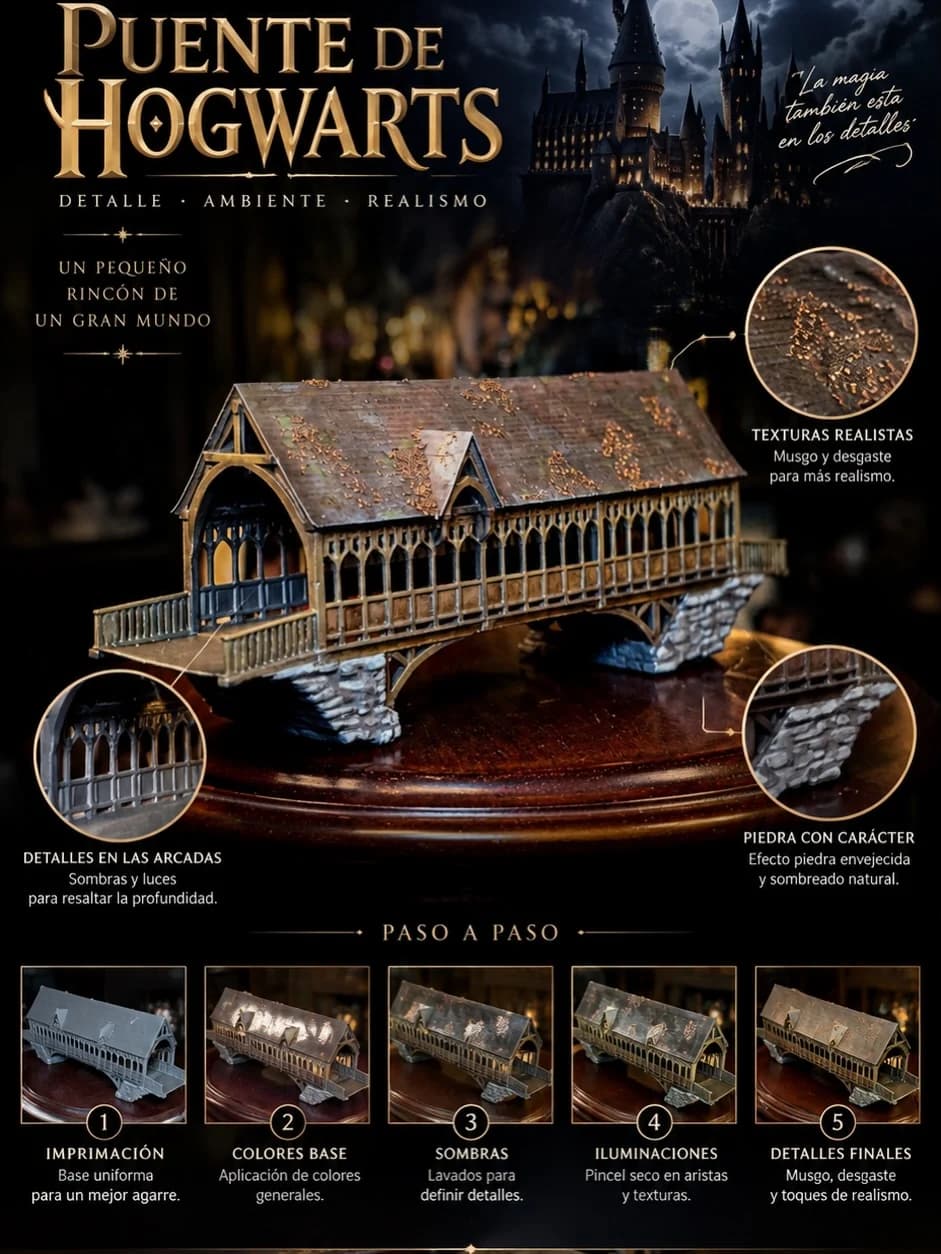 Die Hogwarts-Brücke: so wird ein detailreiches Stück bemalt, in 5 Schritten (1/2)