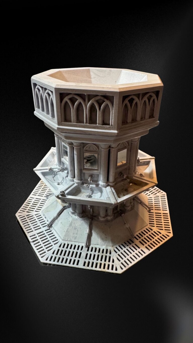 Diorama del mundo mágico con baño del castillo, escena de colección